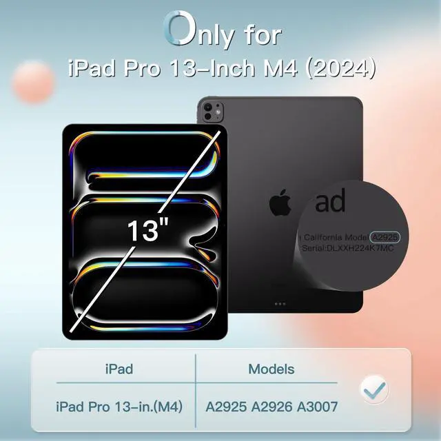Alt view image 2 of 5 - JETech iPad Pro 13-Inch M4 (2024) Case and Screen Protector with Camera Lens Protector Bundle