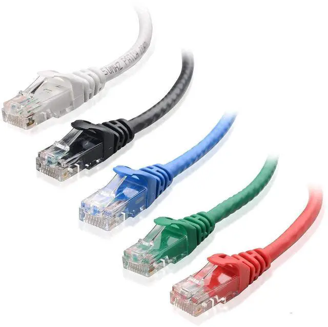 Alt view image 2 of 5 - Cable Matters 5-Color Combo Snagless Short Cat6 Ethernet Cable (Cat6 Cable, Cat 6 Cable) 7 ft & 5-Pack Snagless Short Cat6 Ethernet Cable