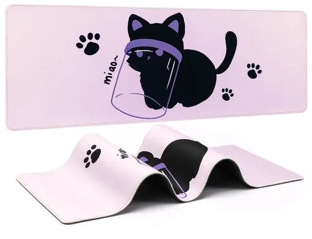 Main image of YUNZII Keynovo Gaming Mouse Pad, Large Mouse Pad, Non-Slip 4mm Laptop Gaming Desk Pad for Office and Home(Naughty cat, 31.49'' x 11.8'')