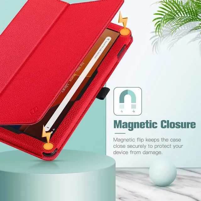 Alt view image 5 of 5 - Fintie Folio Case for All-New  Fire HD 10 and 10 Plus Tablet (13th/11th Generation, 2023/2021 Release) - Slim Fit Standing Cover with Auto Sleep/Wake, Red