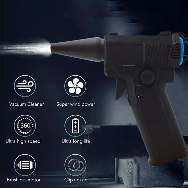 Alt view image 2 of 5 - 200000RPM Jet Compressed Air Duster, Multifunctional Electric Air Duster Stepless Speed Type C for Cleaner Car Computer Keyboard, Inflate, Make Fire