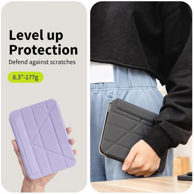 Alt view image 5 of 5 - Origami for 2021 iPad mini 6 8.3" & 2024 iPad mini 7 (A17 pro) 8.3" - Lilac