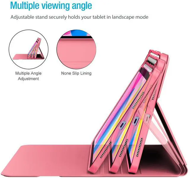 Alt view image 4 of 5 - ProCase for iPad 11th / 10th Generation Case with Keyboard, Magnetically Detachable Wireless Keyboard with Multi-Touch Trackpad for iPad (A16) 2025 /10th Gen 2022 -Pink