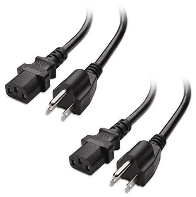 Alt view image 5 of 5 - Cable Matters 1-Pack DVI to DVI Cable with Ferrites (DVI Dual Link Cable, DVI D Cable) 10 Feet & 2-Pack 16 AWG Heavy Duty 3 Prong Computer Monitor Power Cord