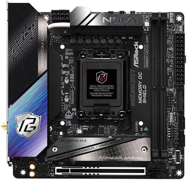 Alt view image 2 of 5 - ASRock Intel Core Ultra Z890 LGA1851 RL-ILM Mini ITX Motherboard Phantom Gaming Z890i Nova WiFi 7 DDR5 9466 MHz 128 GB