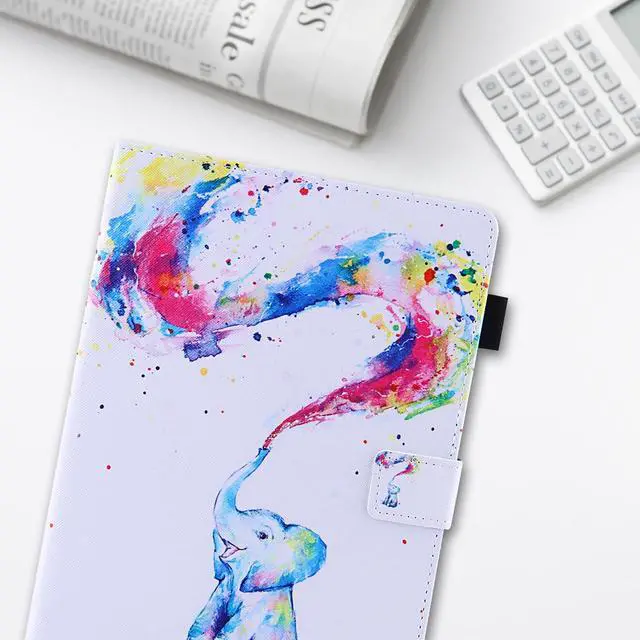 Alt view image 5 of 5 - Dteck for Fire Max 11 Tablet Protective PU Leather Folio Stand Case with Auto Sleep Wake, 4 Card Slots, Lightweight Cute Elephant Case