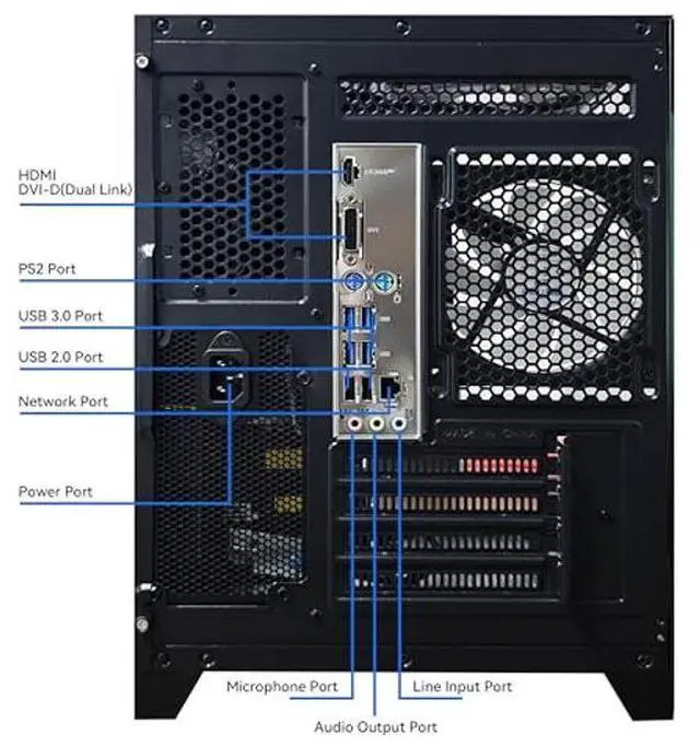 Alt view image 5 of 5 - YAWYORE Gaming PC Desktop Computer AMD Ryzen 5 5600GT,16GB DDR4 3200MHz,1TB M.2 NVMe PCle4.0 Gen4,550W 80PLUS PSU,WiFi,Game Design Office Console,Sea View Room, Towers Prebuilt PC (Black)