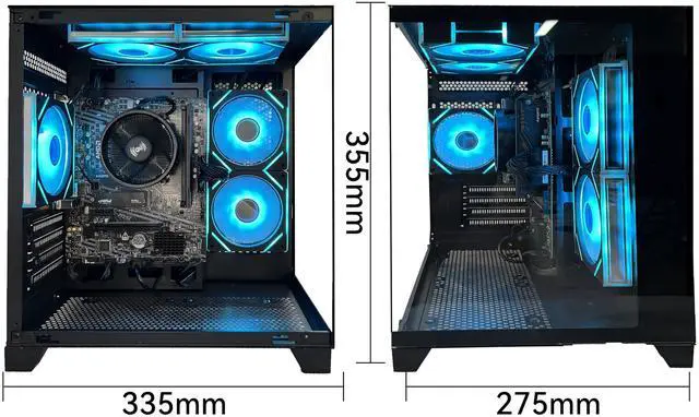 Alt view image 4 of 5 - YAWYORE Gaming PC Desktop Computer AMD Ryzen 5 5600GT,16GB DDR4 3200MHz,1TB M.2 NVMe PCle4.0 Gen4,550W 80PLUS PSU,WiFi,Game Design Office Console,Sea View Room, Towers Prebuilt PC (Black)