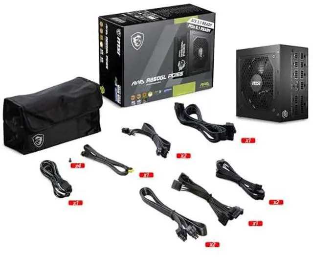 Alt view image 4 of 5 - MSI MAG A850GL PCIE 5.1 & ATX 3.1 Gaming Power Supply - Full Modular - 80 Plus Gold Certified 850W - Compact Size - ATX PSU - 10 Year Warranty
