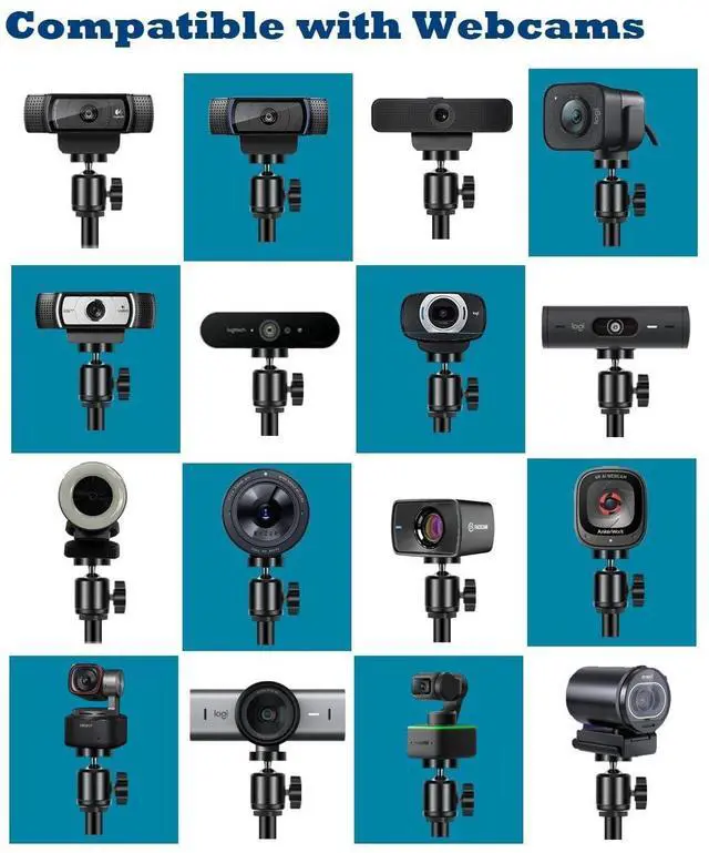 Alt view image 4 of 5 - Upgraded Webcam Wall Mount Selfie Light, 10'' Ring Light with Boom Arm Webcam Wall Stand Holder compatible with Logitech C920/MX Brio 4K/StreamCam/Brio pro X 4K/C930/C922/C925e/C615/Brio 500 webcams