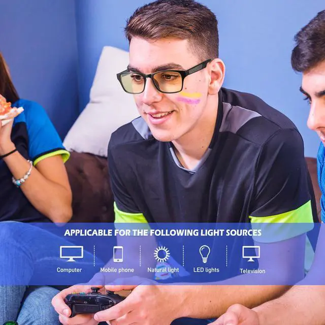 Alt view image 2 of 5 - ANYLUV Mens Blue Light Glasses Lightweight Anti Blue Light Blocking Computer Gaming Glasses Eyes Protection with Carbon Fiber Decoration