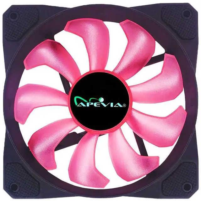 Alt view image 3 of 5 - APEVIA CO1012L-PK Cosmos 120mm Pink LED Ultra Quiet Case Fan with 16 LEDs & Anti-Vibration Rubber Pads (10 Pack)