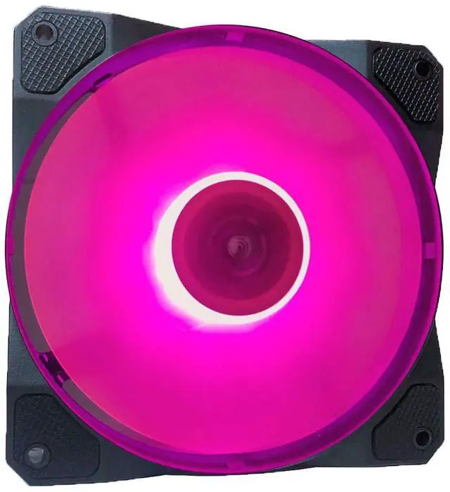 Alt view image 2 of 5 - APEVIA CO1012L-PK Cosmos 120mm Pink LED Ultra Quiet Case Fan with 16 LEDs & Anti-Vibration Rubber Pads (10 Pack)