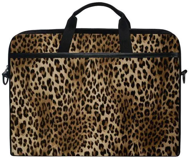 Main image of Vintage Animal Leopard Print 13 13.3 14 Inch Laptop Shoulder Messenger Bag Case Sleeve Briefcase with Handle Strap for Men Women