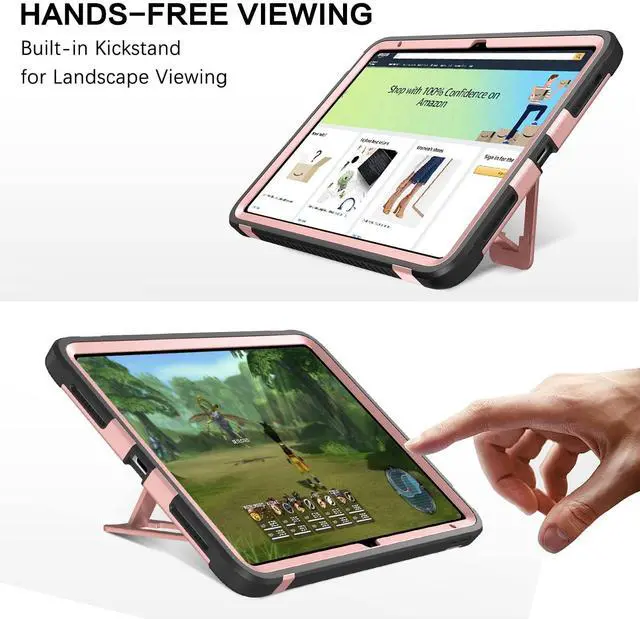 Alt view image 5 of 5 - BENTOBEN for iPad 10th Generation Case, iPad 10.9 Case 2022 with Kickstand Glitter Sparkly 3 Layers Rugged Shockproof Protective Tablet Cover Case for iPad 10.9 Inch 2022 Release, Rose Gold