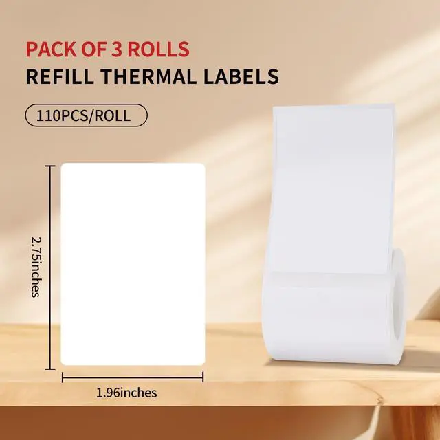 Alt view image 5 of 5 - BrokSilent P50 2 Inch Portable Thermal Label Maker with 1 Roll White 1.57"x1.18"(40 x 30mm) and 3 Roll White 1.96"x2.75"(50 x 70mm) Label Tapes, Bluetooth Label Printer Compatible with iOS&Android