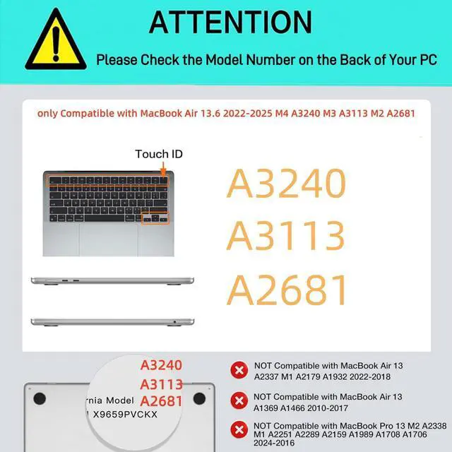 Alt view image 2 of 5 - BYCeKe Compatible with MacBook Air 13.6 inch Case 2022-2025 M4 A3240 M3 A3113 M2 A2681, Soft Fluffy Fuzzy Plush Faux Fur Cream Leather Hard Shell Case&Keyboard Cover for Mac Air 13.6 Laptop, Beige