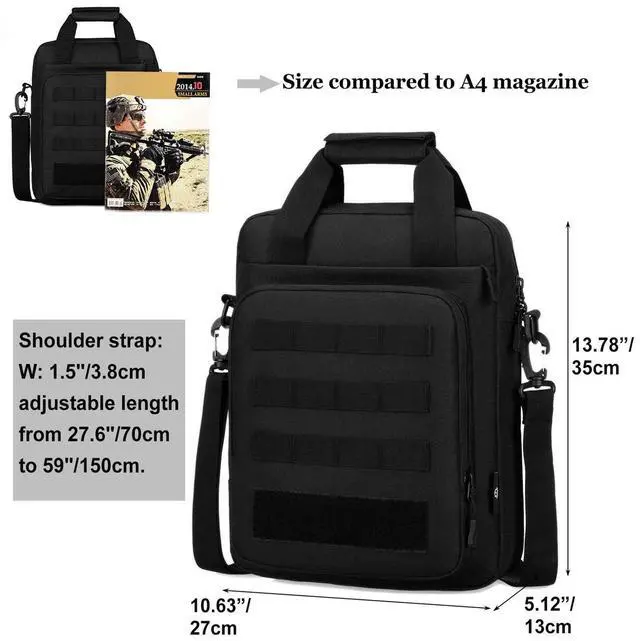 Alt view image 2 of 5 - CamGo Tactical Briefcase Heavy Duty Military Shoulder Messenger Bag Lightweight Mens Handbag