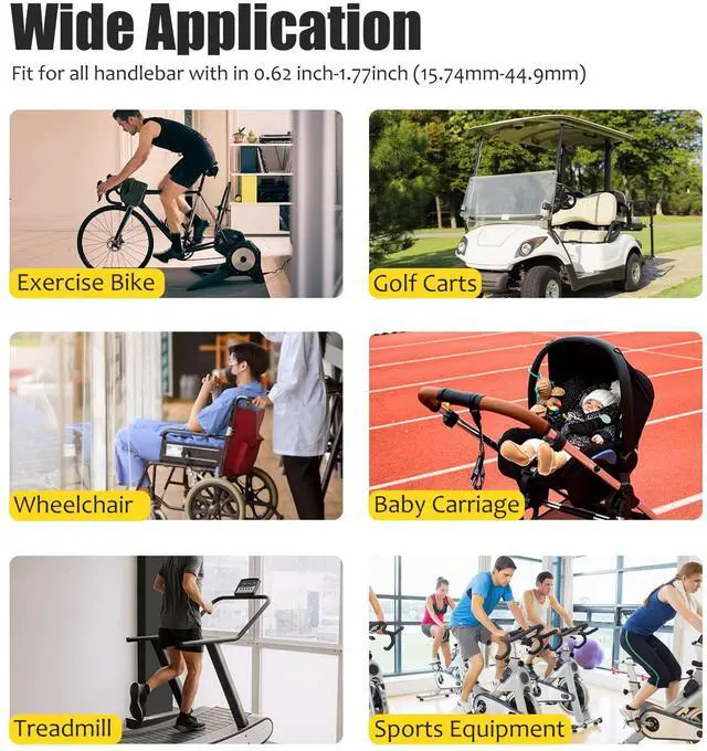 Alt view image 4 of 5 - Charchendo Tablet Holder for Spin Bike, Universal Handlebar Phone Mount with Gooseneck for Stationary Exercise Bike, Elliptical, Compatible with iPad Pro/Air/Mini, Smartphones More Devices 4-13''