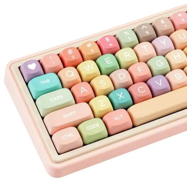 Main image of COOMICKEY MOA Profile Keycaps, PBT Keycaps Candy Keycaps, Dye-Sublimation Cute Keycaps, 126 Keys Custom Keyboard Keycaps Set for 61/64/68/84/87/100/104/108 Cherry MX Mechanical Keyboard