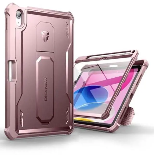 Main image of Dexnor Case for iPad 11th Generation 11 Inch (A16) 2025, iPad 10th Generation 10.9 Inch(2022) with Pen Holder [Built-in Screen Protector & Kickstand] Heavy Duty Rugged Full Body Protective Cover,Pink