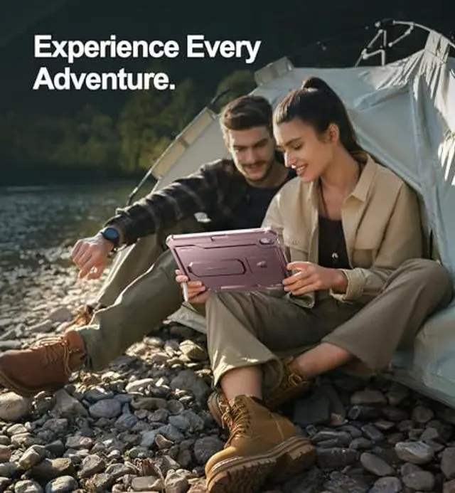 Alt view image 5 of 5 - Dexnor Case for iPad 11th Generation 11 Inch (A16) 2025, iPad 10th Generation 10.9 Inch(2022) with Pen Holder [Built-in Screen Protector & Kickstand] Heavy Duty Rugged Full Body Protective Cover,Pink