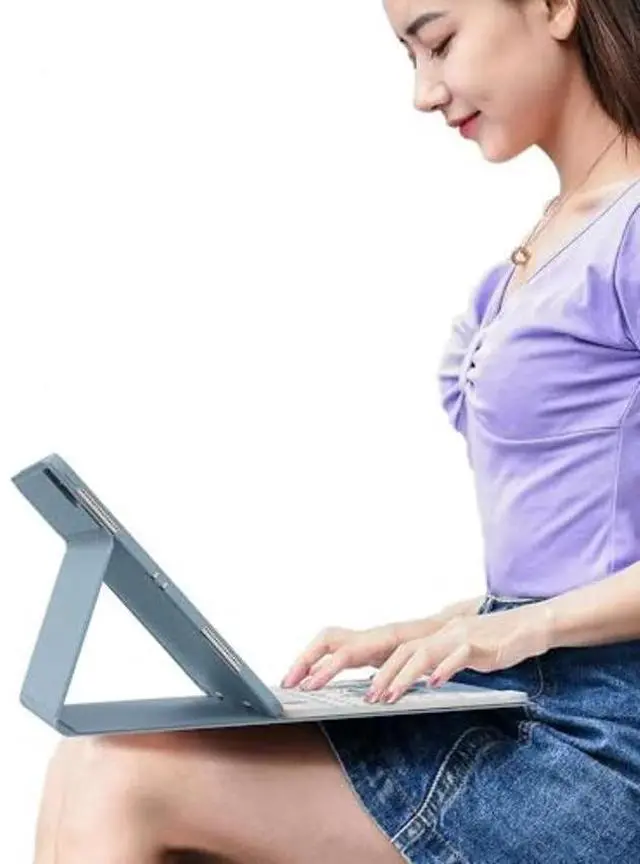 Alt view image 4 of 5 - Disonbeir Backlit Keyboard Case for iPad A16 2025/ iPad 2022 10th Generation 10.9 inch Case with Keyboard Colorful RGB Backlight Magnetic Detachable Keyboard Cute Candy Color Case,MintGreen+White