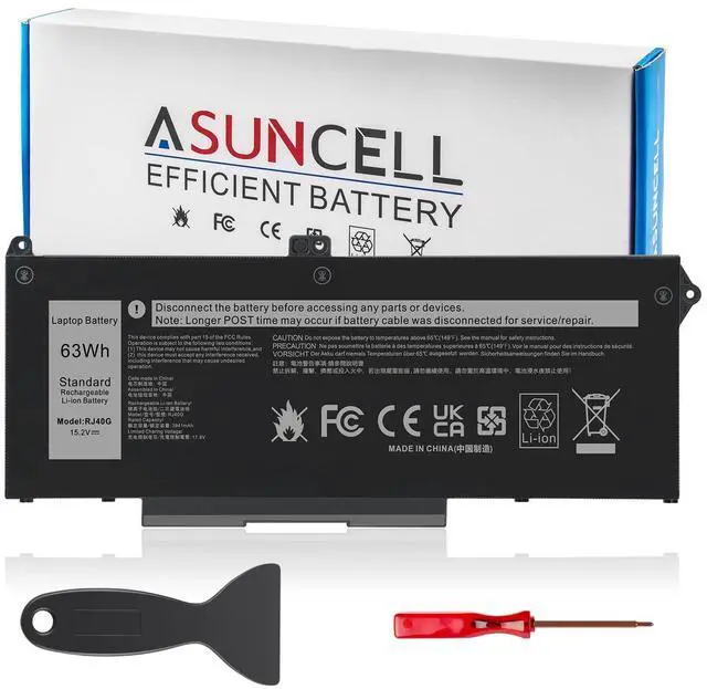 Main image of ASUNCELL RJ40G 63Wh Laptop Battery Replacement for Dell Latitude 15 5520 Latitude 14 5420 Precision 15 3560 Series M033W 01K2CF 075X16 WY9DX P137G P137G001 P104F P104F001 0WK3F1 0M3KCN 15.2V 3941mAh