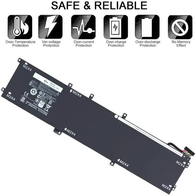 Alt view image 2 of 5 - 84W 4GVGH 6GTPY battery for Dell XPS 15 9560 9570 9550 7590; Precision 5510 5520 5530; Vostro 7500 5XJ28 i7-7700HQ 5D91C 01P6KD P56F001; Precision 5510 5520 5530; 5041C 05041C 5D91C P56F001 series