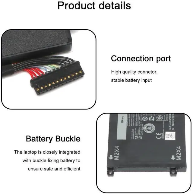 Alt view image 5 of 5 - 84W 4GVGH 6GTPY battery for Dell XPS 15 9560 9570 9550 7590; Precision 5510 5520 5530; Vostro 7500 5XJ28 i7-7700HQ 5D91C 01P6KD P56F001; Precision 5510 5520 5530; 5041C 05041C 5D91C P56F001 series