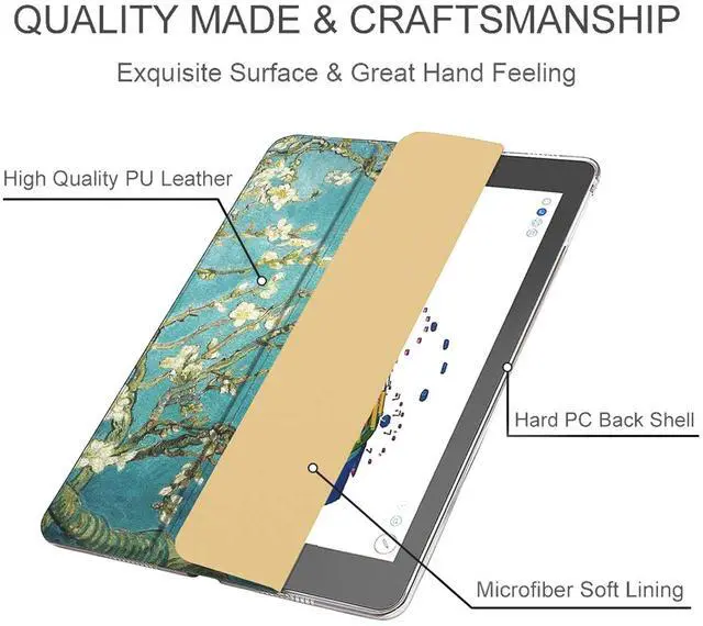Alt view image 5 of 5 - DuraSafe Cases for iPad Air 1st Generation 9.7 PC Cover A1474 MD785LL/A MD788LL/A MD788CH/A A1475 MD786LL/A MD789LL/A MD898LL/A ME906LL/A A1476 ME993LL/A ME999LL/A MF020LL/A - Almond Flower Bloom