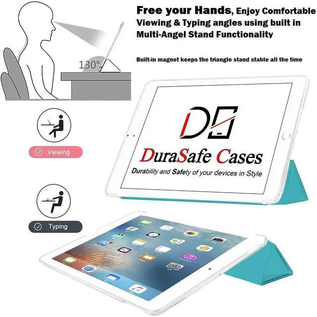 Alt view image 4 of 5 - DuraSafe Cases for iPad PRO 10.5 Inch 2017 Air 10.5 3rd Gen 2019 [ Air 3 ] A1701 A2152 A2123 MQF12LL/A MQEY2LL/A Shock Proof Magnetic Dual Angle Stand with Honeycomb Pattern Clear Back Cover - Green