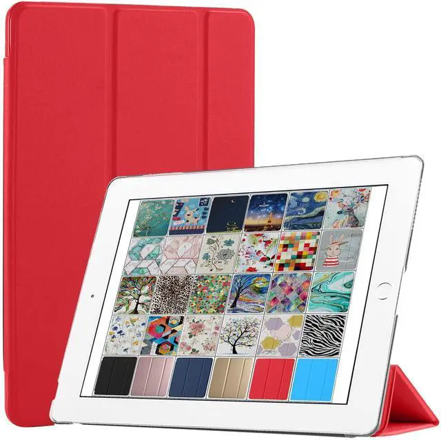 Main image of DuraSafe Cases for iPad 5 2017 / iPad 6 2018-9.7 Inch A1893 A1954 A1822 A1823 Slim Lightweight Protective Frosted PC Dual Angle Stand Front & Back Cover - Scarlet