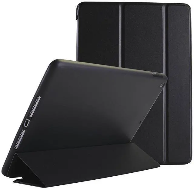 Main image of DuraSafe Cases for iPad Mini 3 2 1 Generation 7.9 Inch [ Mini 3rd Mini 2nd Mini 1st] A1599 A1600 A1489 A1490 A1491 A1432 A1454 A1455 Smart Trifold Lightweight Soft Silicone TPU Back Case - Black