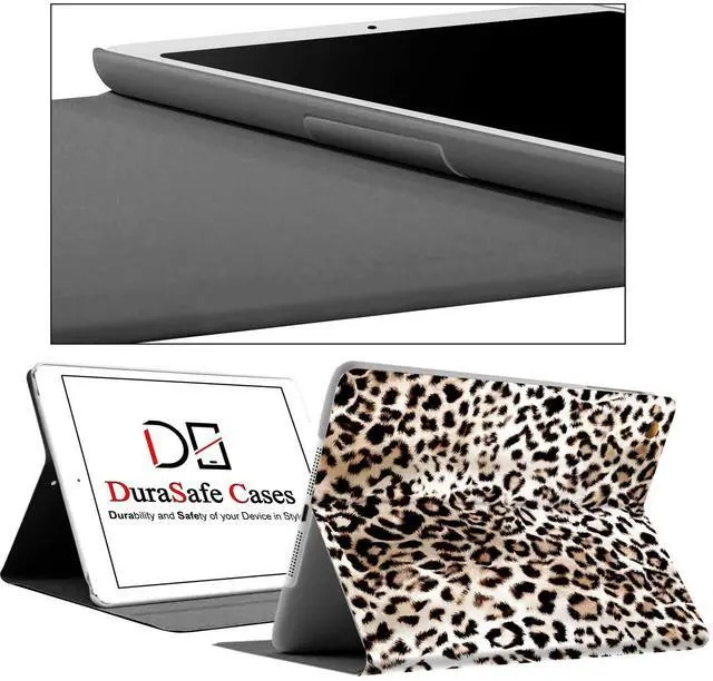 Alt view image 4 of 5 - DuraSafe Cases for iPad PRO 10.5 Air 3 [ PRO 10.5 Inch Air 3rd Gen ] A1701 A1709 A1852 A2152 A2123 A2153 A2154 Printed Folio Magnetic Smart Protective Sleek & Classic Design Cover - Leopard