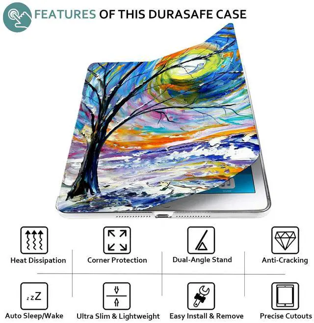Alt view image 5 of 5 - DuraSafe Cases for iPad 10.5 Air 3rd Generation [ Air 3 2019 ] A2152 A2123 A2153 MUUL2LL/A MUUK2LL/A MUUJ2LL/A MV172LL/A MV162LL/A MV152LL/A Trifold Printed PC Lightweight Cover - Color Emblem