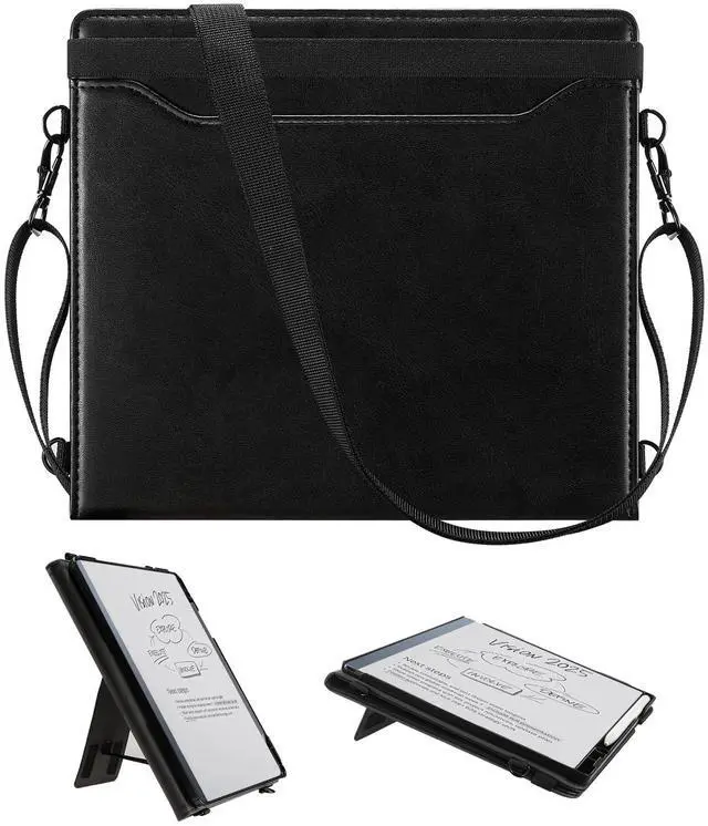 Main image of E NET-CASE Case for Remarkable 2 Paper Tablet - Business Design Protective Stand Cover with Pen Holder/Hand Strap/Carrying Shoulder Strap & Auto Sleep/Wake for 10.3" 2020 Released (Black)
