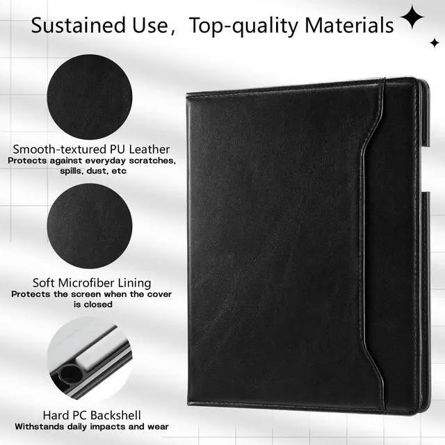 Alt view image 4 of 5 - E NET-CASE Case for Remarkable 2 Paper Tablet - Business Design Protective Stand Cover with Pen Holder/Hand Strap/Carrying Shoulder Strap & Auto Sleep/Wake for 10.3" 2020 Released (Black)