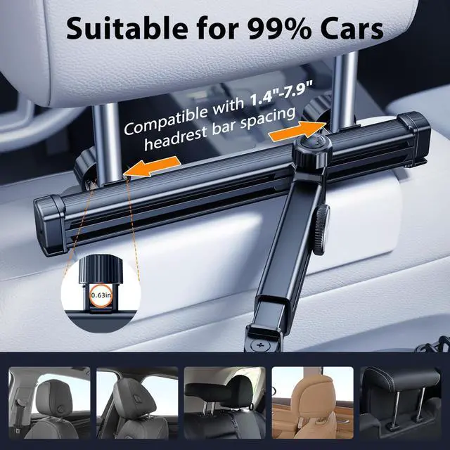 Alt view image 3 of 5 - ELOHEI Car Fan for Backseat Kids with Foldable Stand, 12V Quiet 3 Speed 360deg Rotate Dual Head Usb Car Fans Strong Wind Power for Universal Cars SUV Sedan Trucks