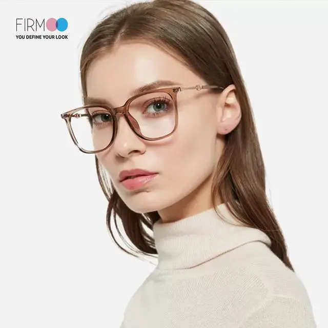 Alt view image 2 of 5 - Firmoo Square Blue Light Blocking Glasses Reduce Eye Strain Computer Gaming Eyeglasses Bluelight Glasses for Woman/Men, Tortoise