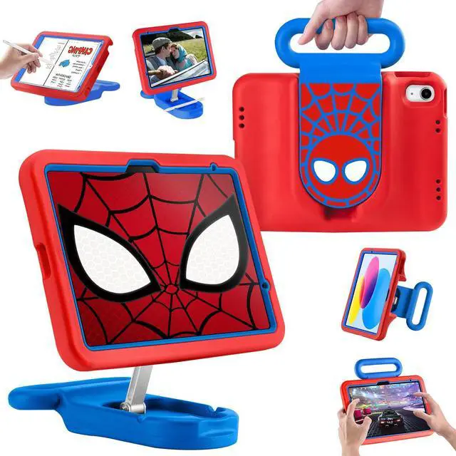 Main image of Compatible with ipad A16 11-inch 11th Generation/Air 6 /Air 7 /ipad 10th Gen 10.9 Inch 2022, Adjustable Portrait/Drop Proof with Handle,Kids Case for Compatible with11 Inch Case (Red Spider)