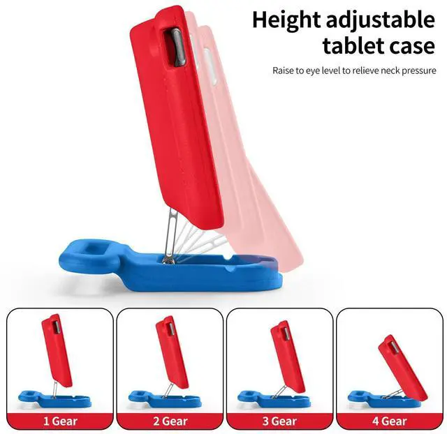 Alt view image 4 of 5 - Compatible with ipad A16 11-inch 11th Generation/Air 6 /Air 7 /ipad 10th Gen 10.9 Inch 2022, Adjustable Portrait/Drop Proof with Handle,Kids Case for Compatible with11 Inch Case (Red Spider)