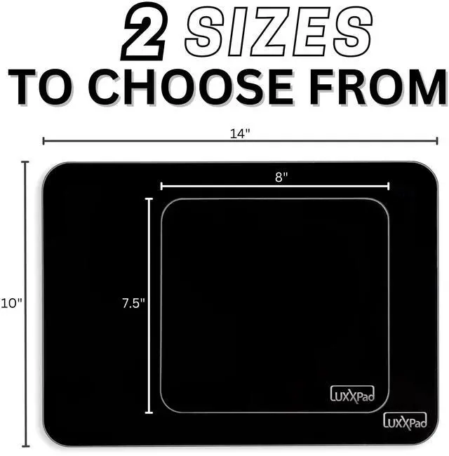 Alt view image 3 of 5 - Glassboard Studio LuxxPad Glass Mouse Pad - Mouse Pad Gaming and Dry Erase Note Taking Pad, Tempered Strong Glass with Rubber Non-Slip Feet for Gaming & Work (Sage, 10" x 14")