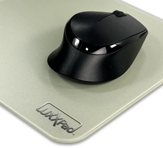 Alt view image 5 of 5 - Glassboard Studio LuxxPad Glass Mouse Pad - Mouse Pad Gaming and Dry Erase Note Taking Pad, Tempered Strong Glass with Rubber Non-Slip Feet for Gaming & Work (Sage, 10" x 14")