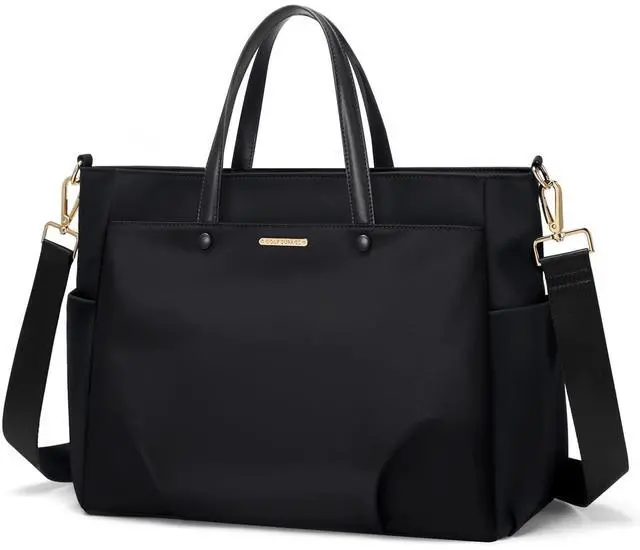Main image of Laptop Tote Bag 15.6 Inch, Computer Shoulder Bag Large Work Tote Bag for Women, Laptop Carrying Case Stylish Handbag for Business Travel (Black)