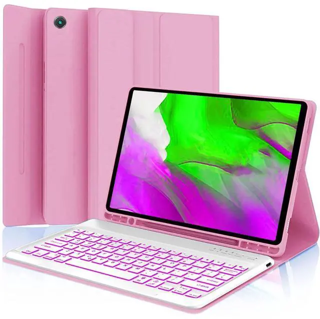 Main image of HAASHADA Keyboard Case for Samsung Galaxy Tab A9+ 11 Inch 2023 Release/SM-X210/X215/X216, Bluetooth Backlit Keyboard Magnetic Detachable Case with S Pen Holder, Pink