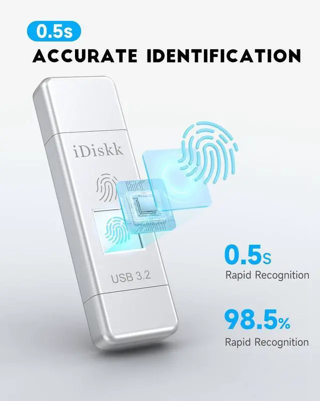 Alt view image 5 of 5 - iDiskk SSD 1TB 500MB/S Fingerprint Encryption High Speed Flash Drive Photo Stick for iPhone 15/15 Plus/15 Pro/15 Pro Max,USB C iPad, MacBook,Laptops,Android &PC,ONE-Click Backup Photos &Videos