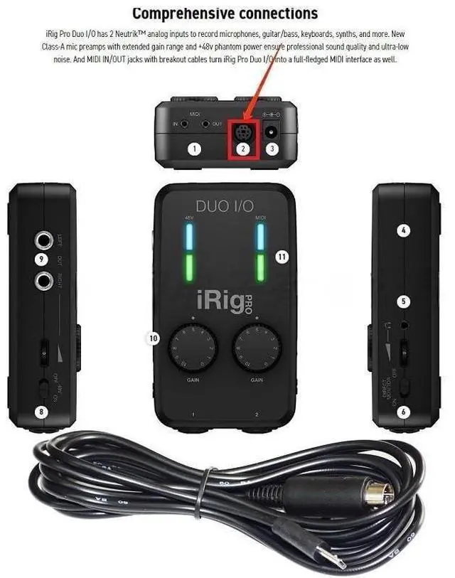 Alt view image 4 of 5 - RIKYJIC USB to Mini DIN 7-Pin Data Line for IK IRIG Keys 2 PRO Duo I/O USB Connection Sound Card Cable(1 Meters)