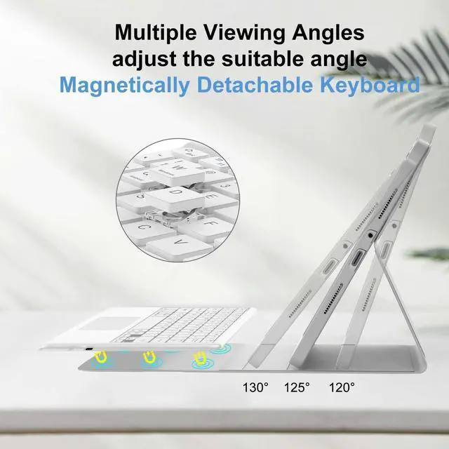 Alt view image 5 of 5 - IVEOPPE Touchpad Keyboard Case for Xiaomi Redmi Pad Pro 12.1 Inch 2024, 7 Colors Backlight Wireless Bluetooth Trackpad PU Folio Stand Cover Case with Pen Holder, Auto Sleep/Wake Up, Long Battery,Grey