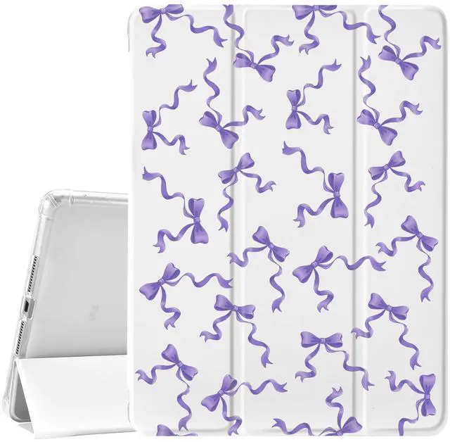 Main image of JOYLAND Purple Bow Pad Case White Case for iPad Mini 6 (8.3 inch),with Pencil Holder-Auto Wake/Sleep,Anti-Scratch Shockproof Premium Folio Stand Case